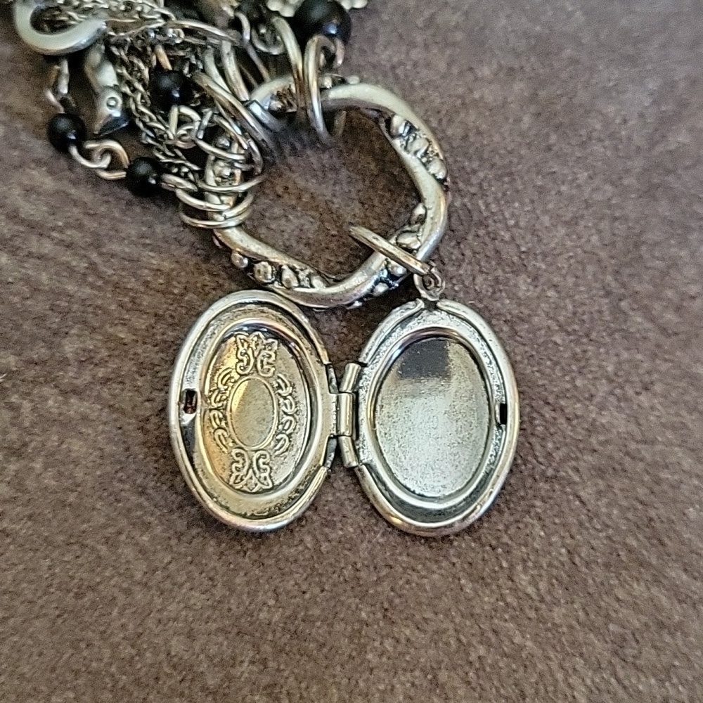 VTG Twisted Chain Cameo Locket Castlecore Chain Lavalier Necklace - Picture 5 of 9